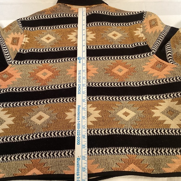 Southwestern Aztec Patterned Tapestry Jacket By Jane Ashley Women’s Size Large - Picture 13 of 14